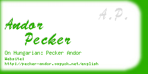 andor pecker business card